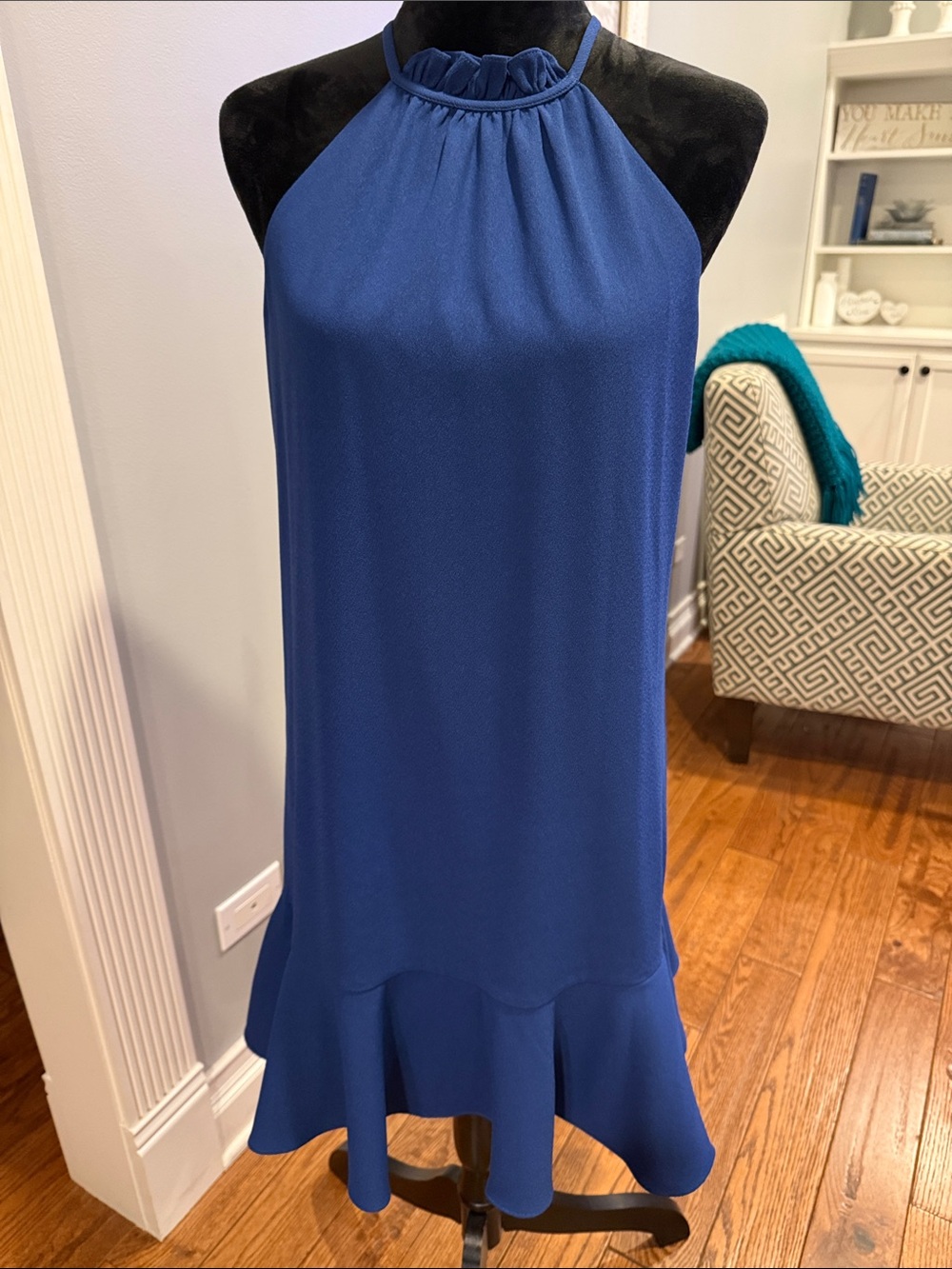 Blue Trina Turk halter dress. Size 8